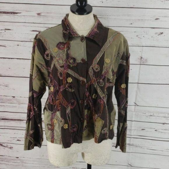 Ronnie Salloway large gyspy hobo button down shirt - Picture 1 of 8